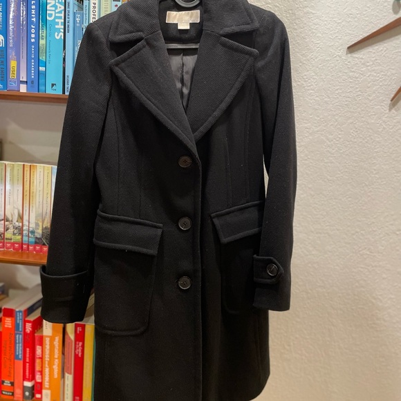 Michael Kors Wool Blend Modern Fit Coat - Size XXS Black - Picture 10 of 14